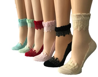 Schöne Frauen Stickerei Socken, Kristall Spitze, Mode, transparente Socken, Blumen Socken, Strumpf Socken, Fetisch Socken, Socken, moderne Frau Socken,