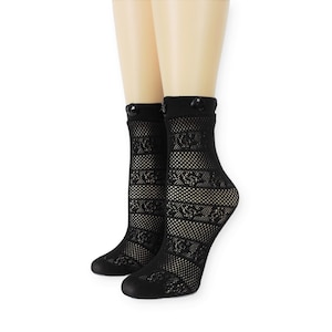 Women Sheer Socks/Hand Beads Sequence Work/Women Mesh Socks/Black Lace Socks/Sheer Socks/Mesh Socks/Fashion Beads Socks/Gift for class Mate