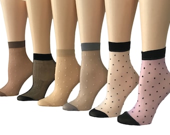 Wunderschöne ultradünne Damensocken, (PACKUNG MIT 10 PAAR) Kristallspitze, Mode, transparente Socken, Strumpf, Geschenk für meine schöne Frau, moderne Damensocken,