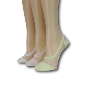 Calzini trasparenti No Show/Confezione da 3 paia/Lavoro in sequenza con perline/Calzini a rete da donna/Calzini in pizzo/Calzini trasparenti/Calzini a rete/Calzini alla moda/Calzini da sposa/Calzini