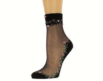 Women Sheer Socks/Hand Beads Work/Beads Sequence Work/Women Socks/Crystal Lace/Transparent Socks/Fancy Socks/Fashion Socks/,Nylon Stockings/