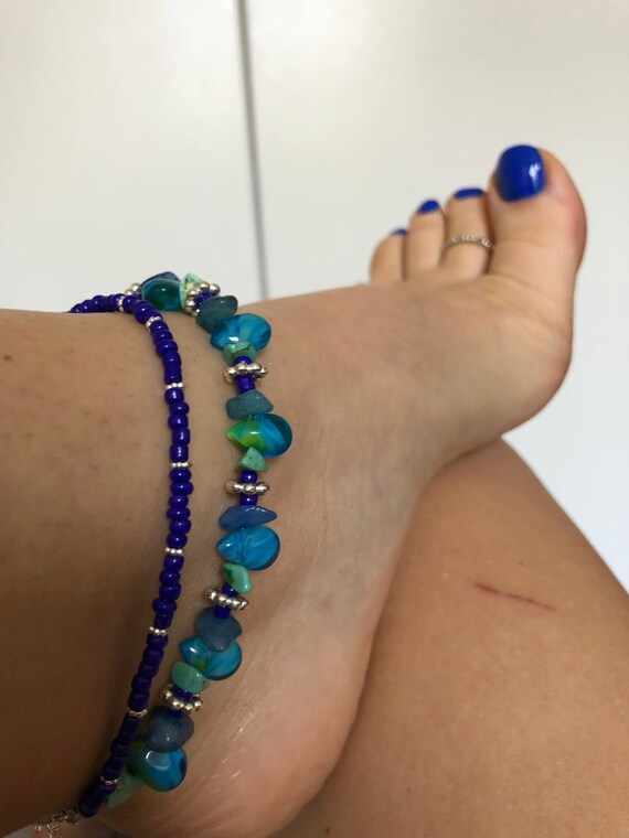 hechas a mano / tobilleras con cuentas / tobilleras Etsy España