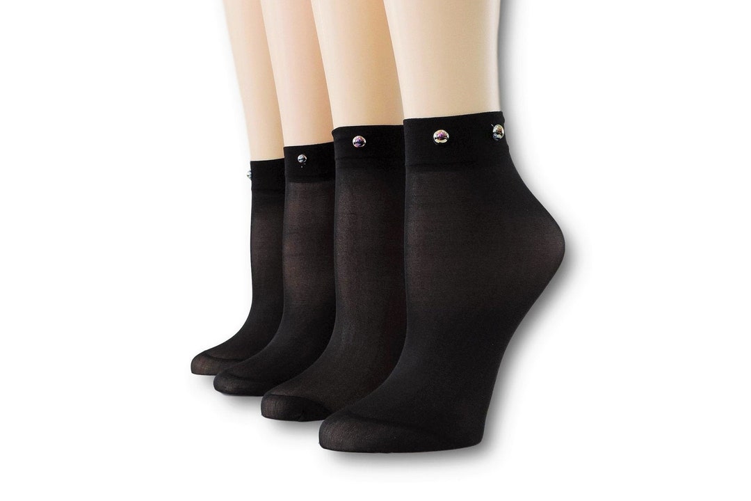 Women Thin Socks/beads Work/beads Sequence Work/ultrathin Socks/nylon