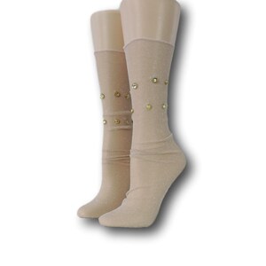 Women Tulle Socks|Hand Crystals Work|Sheer Socks|Mesh Socks|Pearl Socks|Sunflower Socks|Tulle Socks|Nylon Stocking|Nylon Socks| Sexy Socks|