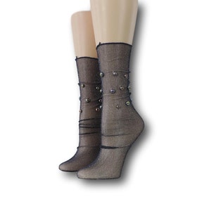 Women Tulle Socks|Hand Crystals Work|Sheer Socks|Mesh Socks|Pearl Socks|Beads Socks|Tulle Socks|Nylon Stocking|Nylon Socks| Sexy Socks|socks