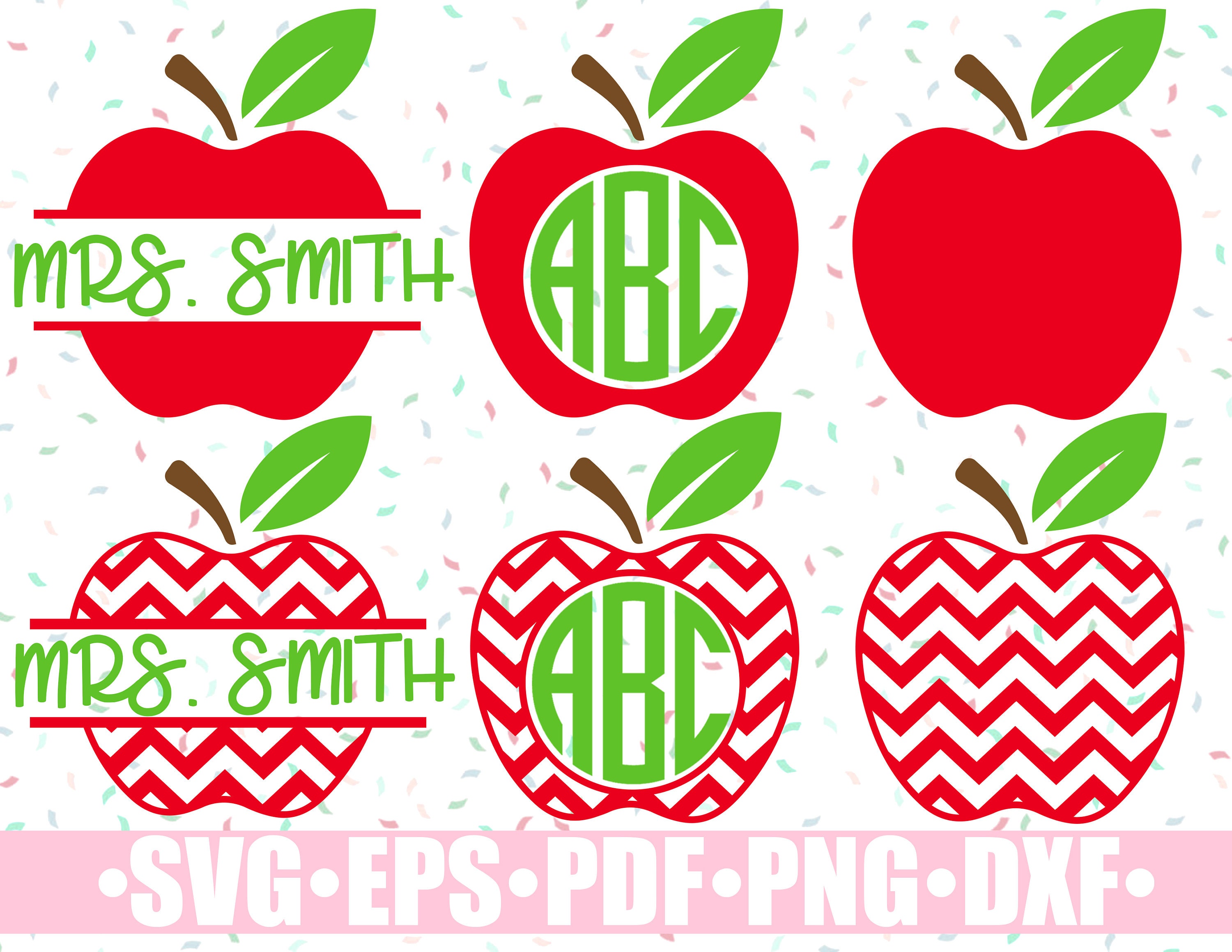 Apple SVG / Teacher Svg / Teacher Apple Svg / Teacher Monogram | Etsy