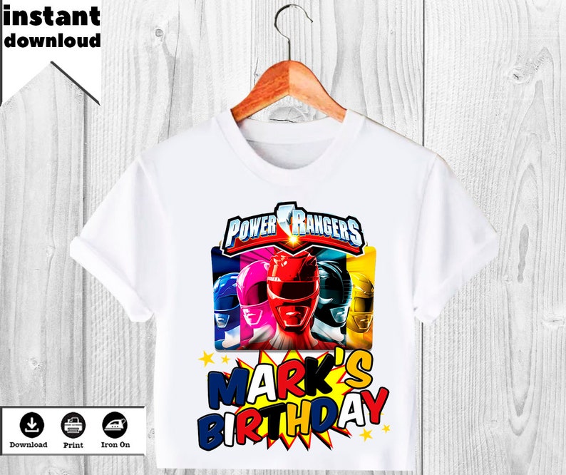 Power Rangers Iron On Transfer Power Rangers Shirt Power Etsy