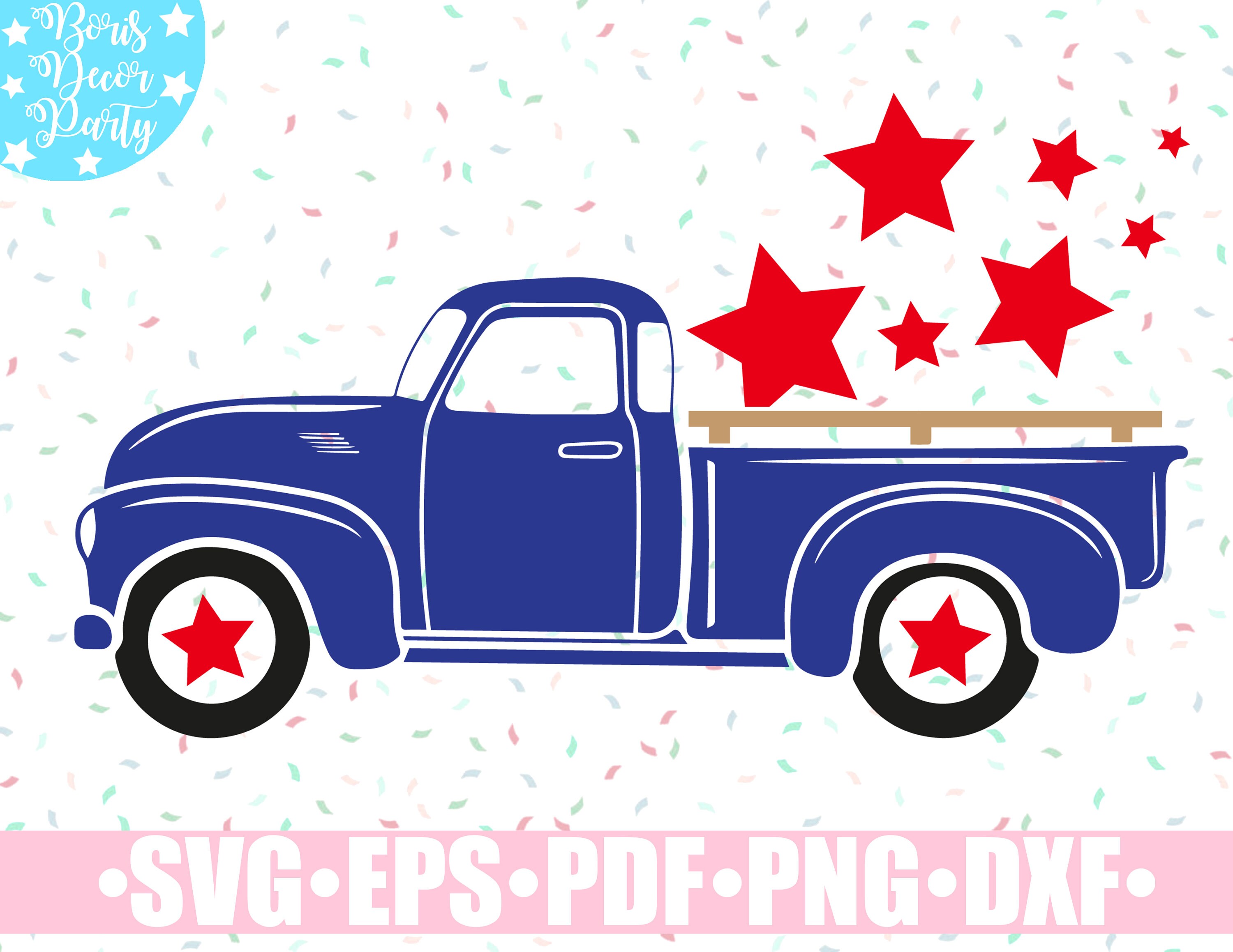Download 4th of July Truck SVG / Old Vintage Truck Svg / Patriotic ...