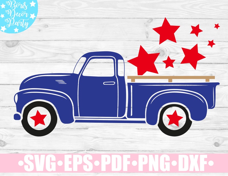 Download 4th of July Truck SVG / Old Vintage Truck Svg / Patriotic ...