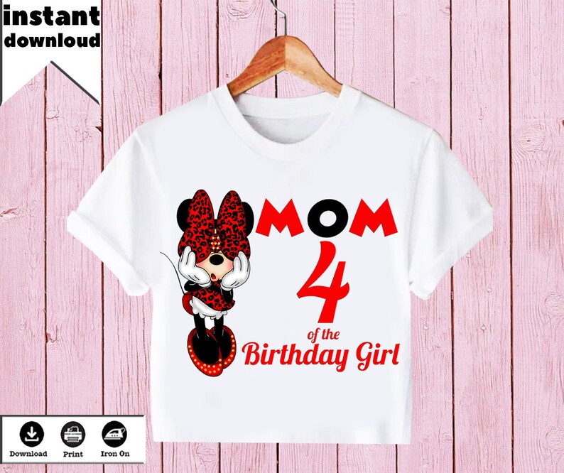 Minnie Mouse Shirt Disney Birthday Party Disney Iron On Etsy