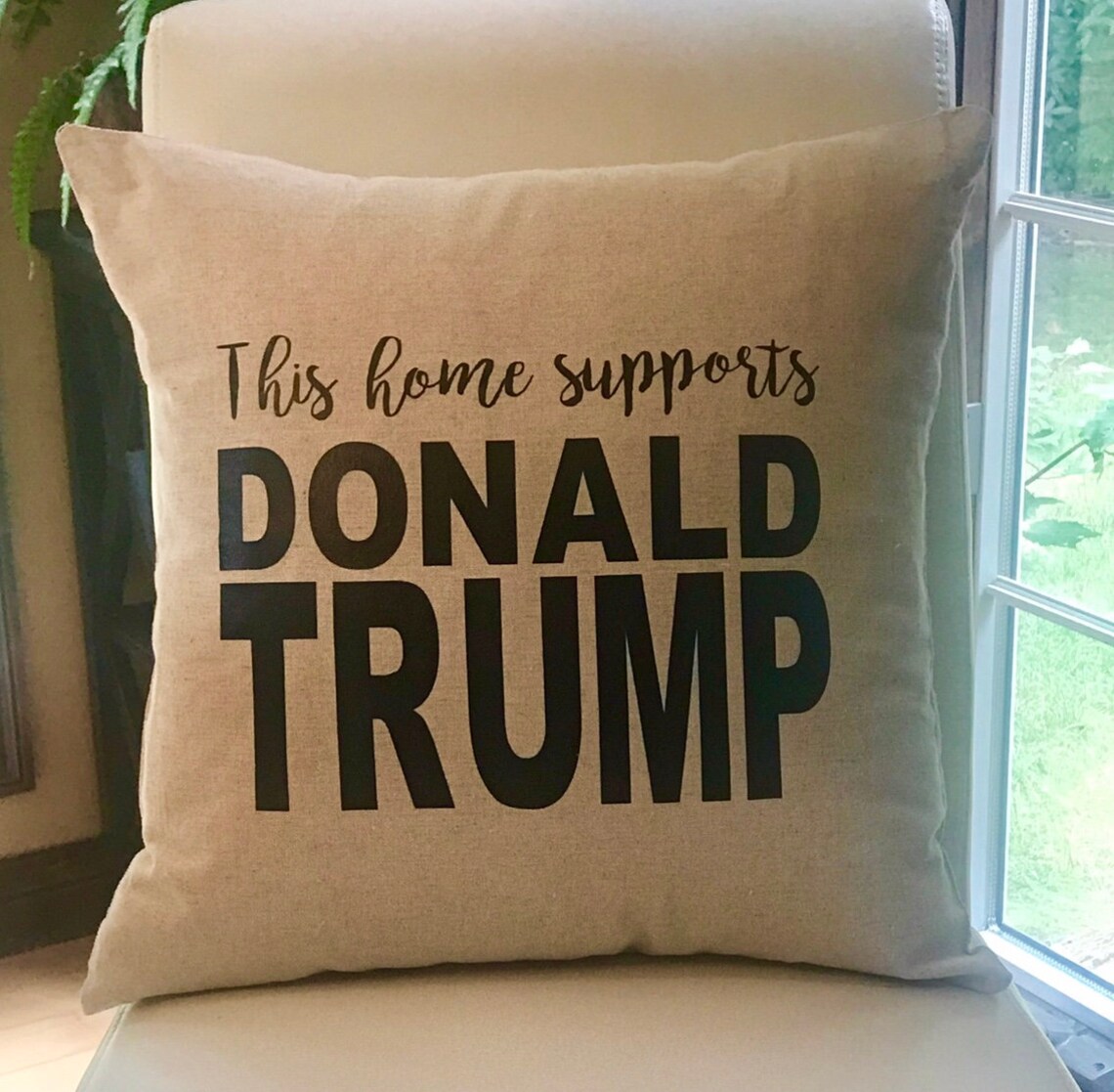 Donald Trump Pillow decorative This home supports Donald Trump Etsy