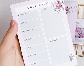 AHP A6 Notepad - This Week (Floral)