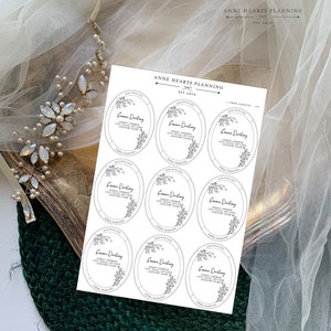 Adressticker, gepersonaliseerde monogramsticker, initialen, adres