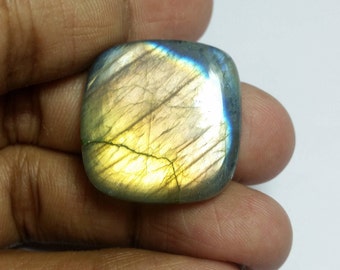 35% OFF natural labradorite  cabochon cushion shape multy flash labradorite size-25x24x6MM wt-37.40 CTS #135