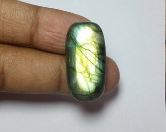 35% Off natural labradorite  cabochon cushion shape multy flash labradorite size-29x15x7 MM WT-26.35 CT #279