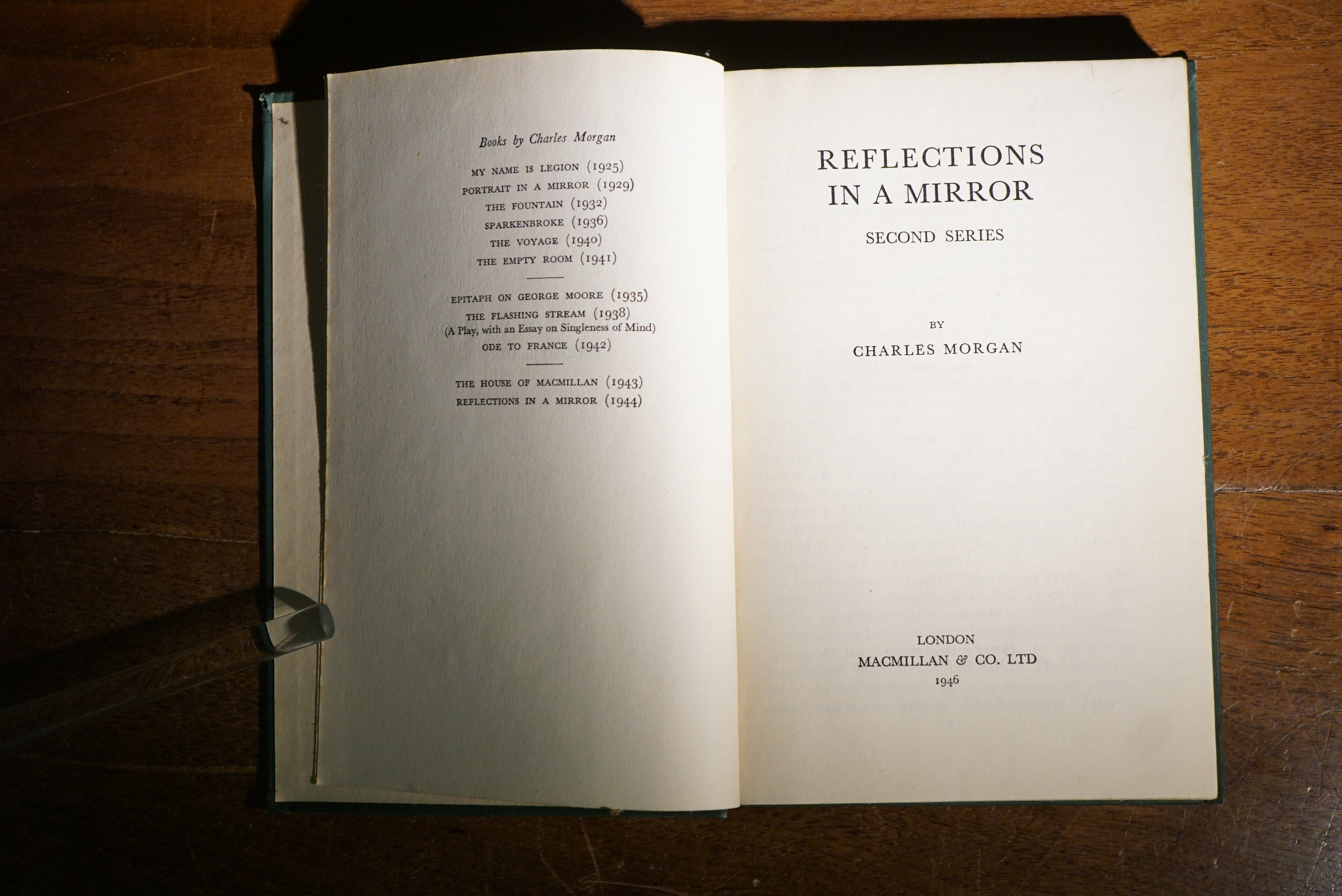 Reflections in a Mirror by Charles Morgan 1946 Vintage - Etsy UK