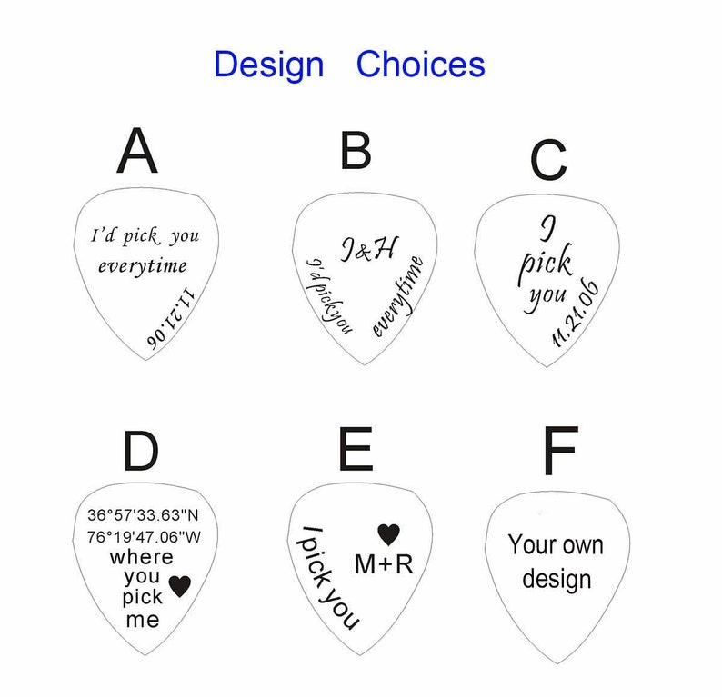 Personalized Custom Engraved Wood Guitar Pick / Wooden Plectrum Musician Valentines Day Gift Wooden Box image 6