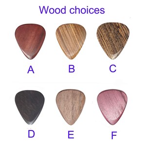 Personalized Custom Engraved Wood Guitar Pick Wooden Box / Wooden Plectrum Musician Valentine's day Gift Christmas gift image 10