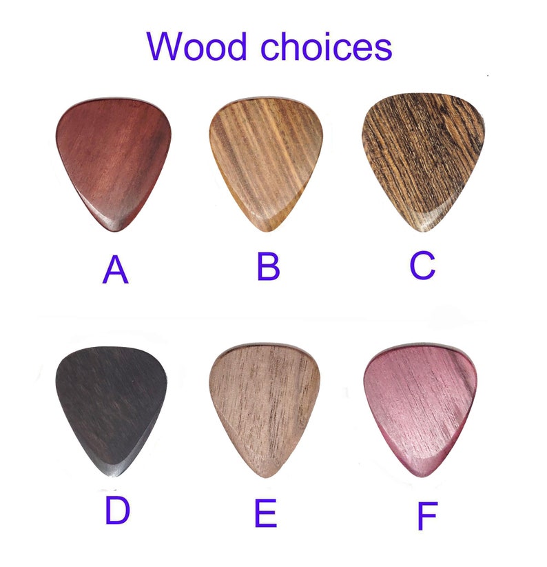 Personalized Custom Engraved Wood Guitar Pick Wooden Box / Wooden Plectrum Musician Valentine's day Gift Christmas gift image 10