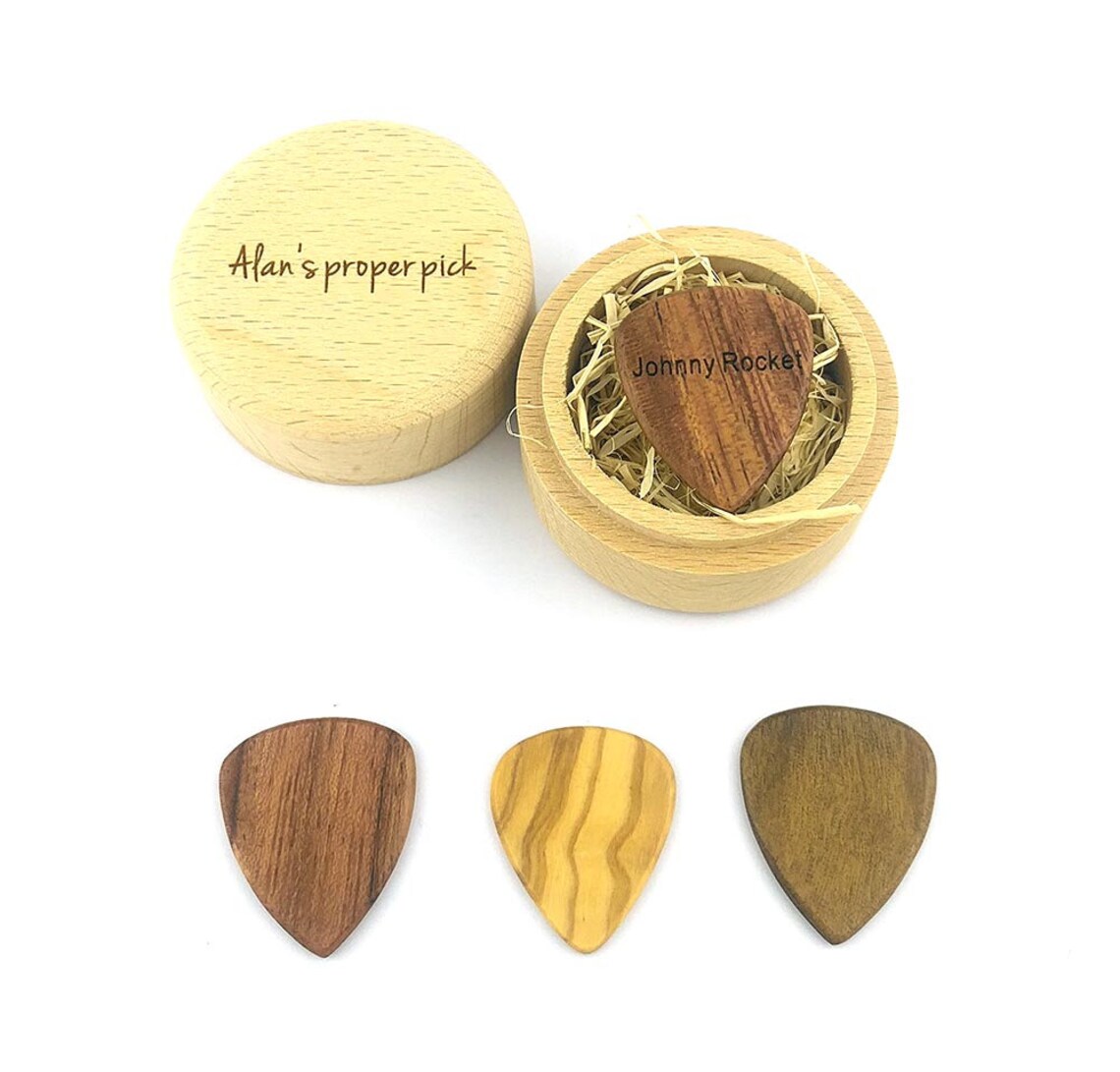 Personalized Custom Engraved Wood Guitar Pick / Wooden Etsy