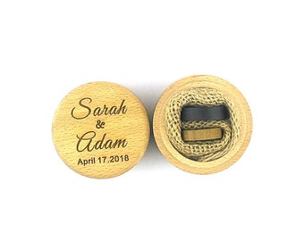 Caja de anillo de boda personalizada, caja de anillo de madera, caja portadora de anillos, caja de anillo de boda personalizada, soporte de anillos de boda, caja de anillo rústico