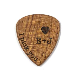Personalized Custom Engraved Wood Guitar Pick / Wooden Plectrum Musician Valentines Day Gift Wooden Box image 2