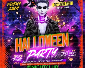 Benutzerdefinierte Halloween Party Flyer Vorlage (Digitaler Download)