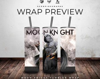 Moon Knight Becher Design, gerade 20 Unzen 30 Unzen PNG (Digitaler Download)