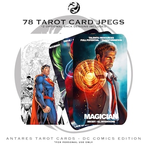 Dc Comics Tarot Karten, superheld tarot deck, druckbare Tarot Karten, DIY Tarot Deck, DC Tarot Karten Deck, digitaler Download