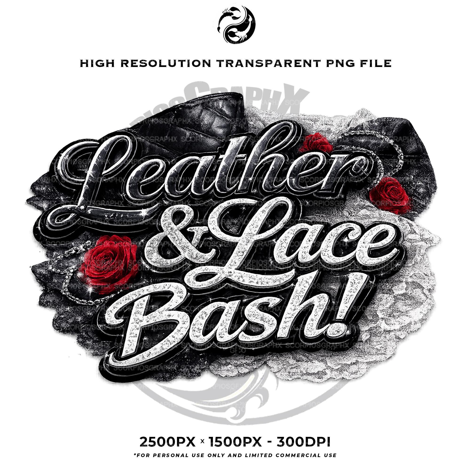 Leather and Lace Party Title Logo PNG - Etsy