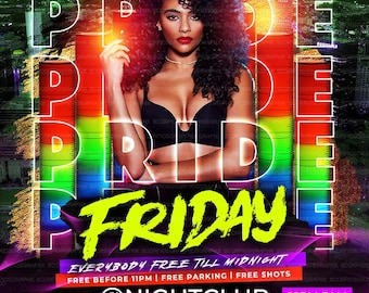 Pride Freitag Event Flyer, Benutzerdefiniertes LGBTQ+ Design (Digitale Datei)