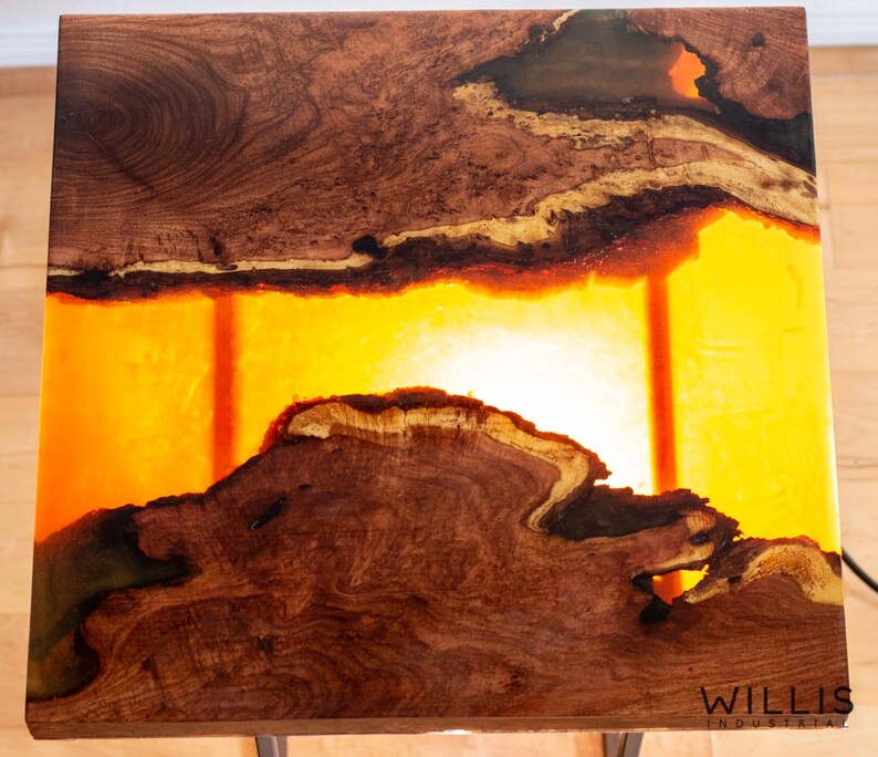 Yellow Conference Table, Office Desk Made with Epoxy Resin