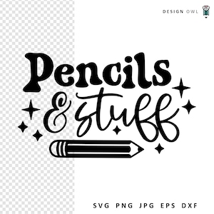 Arquivo SVG de lápis e outras coisas, design de estojo de lápis, download digital, arquivos de corte para Cricut, organização de sala de artesanato, SVG de sala de aula