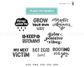 Detti di Plant Pot - Pacchetto SVG, download digitale, fioriere divertenti, regali fai da te per giardinieri, artigianato cricut, piante d'appartamento in formato SVG, mamma pianta