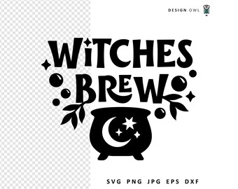 Witches Brew SVG File: Halloween Mug Design, Cricut Cut File (Digital Download)