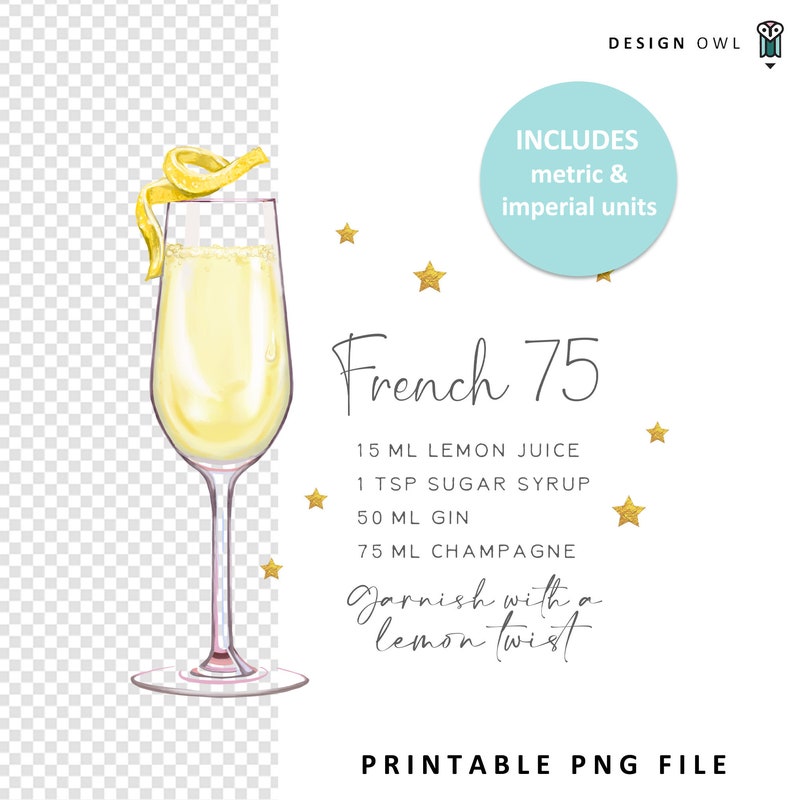 French 75 Illustration - Etsy