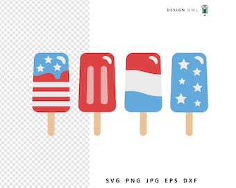 Patriotic Popsicles SVG Bundle: 4th of July Clipart (Digital Download)