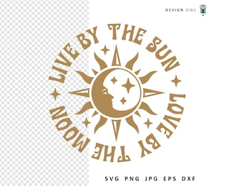 Sun and Moon SVG File: Boho Cut File (Digital Download)