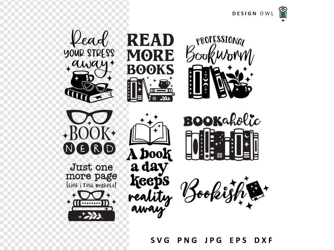 Reading SVG Bundle, Digital Download, SVG Files, Book Quote SVG Files ...