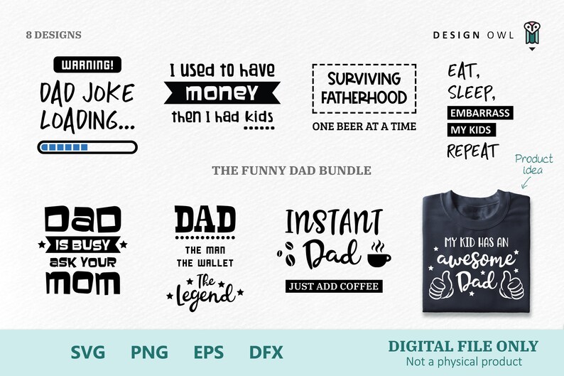 Funny Dad Bundle SVG Cut Files Digital Download Cricut  Etsy UK