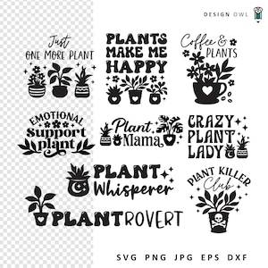 Plant SVG-bundel, digitale bestanden, kamerplantcitaten, gesneden bestanden voor Cricut, grappige plantpot SVG-bestanden, afdrukbare kamerplant kunst aan de muur