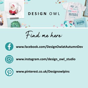 May include: A promotional image featuring various products like a Santa mug, a tote bag with a fox illustration, and a t-shirt with the text "Oh! I do like to be beside the seaside." The image also includes social media icons and website addresses.