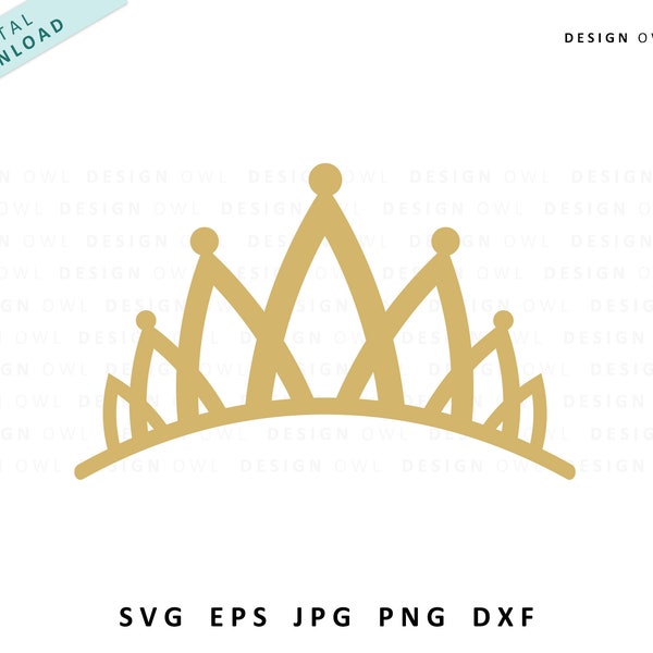 Tiara SVG, digital download, Crown Image, Cut File for Cricut, Princess Clipart, Royal Crowns