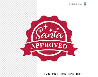 Santa Approved Christmas Stamp SVG Cut File (Digital Download)