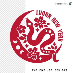 Ano Novo Lunar SVG, Arquivo SVG do Ano Novo Chinês, Download Digital, Arquivo de Corte para Cricut, Design do Ano da Cobra