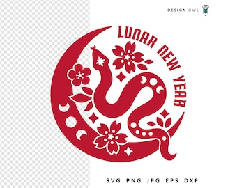Capodanno lunare SVG, Capodanno cinese SVG File, Download digitale, File di taglio per Cricut, Anno del design del serpente