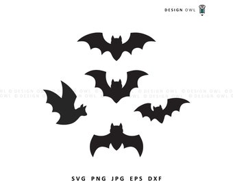 Bat SVG File Bundle: Halloween Clipart, Gothic Designs (Digital Download)