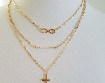 multilayer necklace infinity