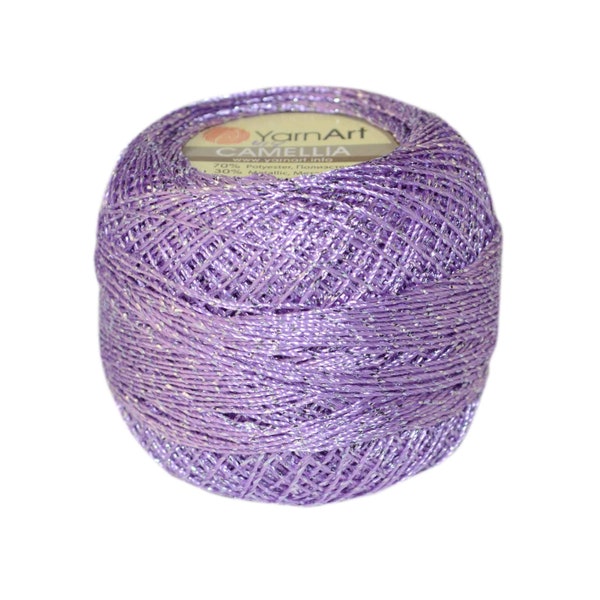 Camellia YarnArt Crochet yarn for knitting Crochet Metalic Polyester yarn Summer shinny yarn Hand knit yarn Color choice Fantasy Lace yarn