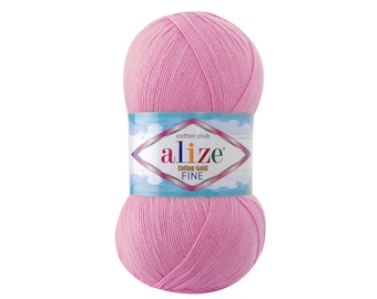 Cotton Gold Fine Alize Crochet yarn Yarn for knitting Hypoallergenic yarn Summer yarn Hand knit yarn Color choice Cotton-Acrylic Soft yarn